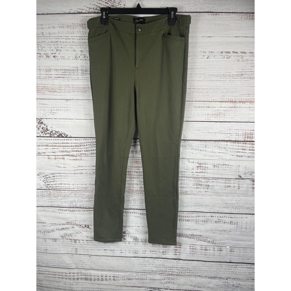 Talbots Lexington Pants Womens 10 Green Stretch Skinny Ankle Career Comfort Work